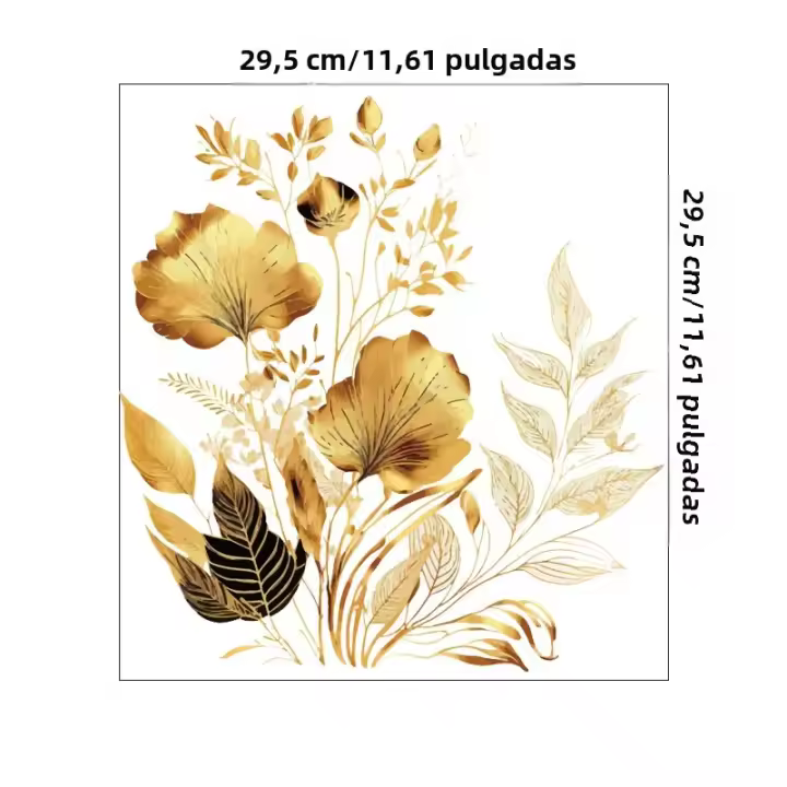 Pegatinas Creativas De Flor Dorada Para Baño Adhesivas Para Puerta Y Pared De Baño Decorativas Vinilo Decales Para Lavabo - 1