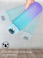 Botella Deportiva De 750ml Color Cambiante Y Neblinosa Arcoíris Con Tapa De Taza Y Tiras De Agua Para Adultos Material Plástico Resistente Al Calor - details 1