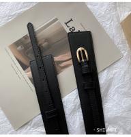 Cinturón Dual Uso Para Mujer Con Abrigo De Lana Cintura Ancha Elástica Negro Moda Cinturón De Cintura Estrecha Para Traje Suéter - details 4