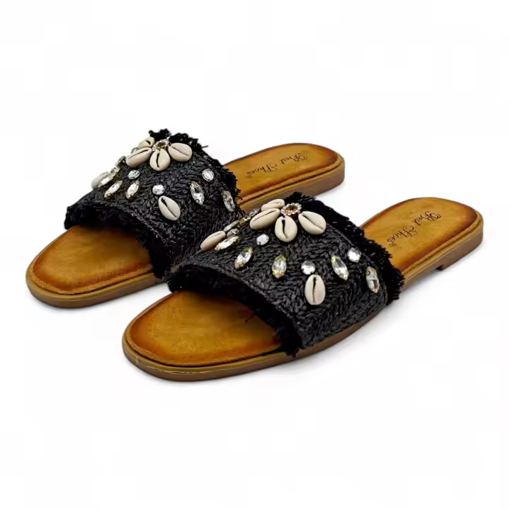 Calzados soraia, sandalias plana para mujer uso casual, ideal para un look de verano, Entrega 24/72h a Elegante De moda Bohemio Vacación De moda Guay Elegant Fashionable Rhinestone Bohemian - 1