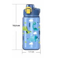 Botella De Agua 600ml Con Desechable De Animales De Dibujos Animados Cerradura De Seguridad Portátil Para Niños Antirotura Con Pajita Para Exteriores Camping Viajes - details 1