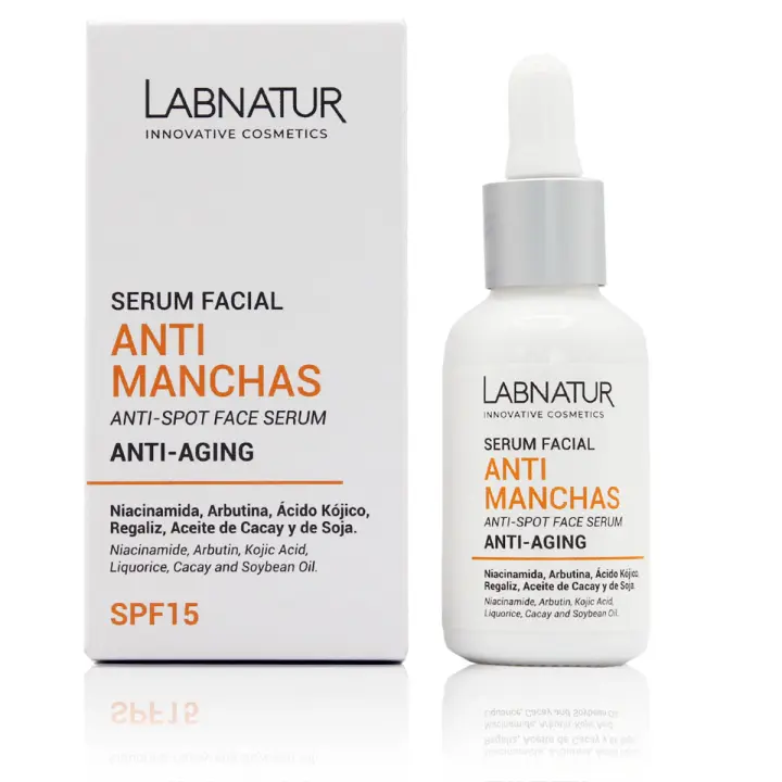 Serum Antimanchas 30ml Labnatur. Con Niacidamida, Despigmentante. Hidratante Blanqueador Facial. Elimina y reduce manchas de la piel y cara. Efecto Antiedad y Antiarrugas. - 1