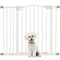 PawHut Barrera de Seguridad para Perros Extensible 74-94 cm para Puertas y Escaleras Puerta de Seguridad para Mascotas con Montaje a Presión y Doble Bloqueo - details 0