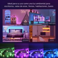 Fita LED RGB Con Micrófono Integrado Y Control Por App Sensible a La Música DC12V Flexible Para Iluminación Smart Bedroom - details 0
