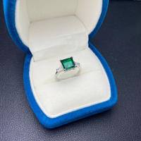 Anillo De Emeralda Sintética Creada Joyería De Zambesi Piedra Preciosa Para Mujer Plata 925 Color Regalo De Fiesta Boda - details 6