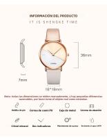 Reloj De Mujer SINOBI Moda Cuarzo Cuarzo Resistente Al Choque Y Al Agua Con Correa De Cuero Display De Agujas Reloj De Pulsera Para Mujer - details 5