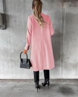 Nueva Chaqueta De Moda Para Mujer 2025 Otoño Invierno Cuello En V Largo Con Bolsillos Doble Botón Estilo Casual Largo (26+ Pulgadas) - details 20