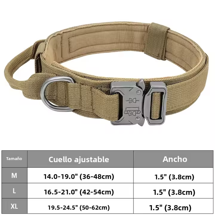 Collar Táctico Para Perro De Policía Militar Ajustable Duradero De Nylon Para Medianos Y Grandes Raza Aleman Para Caminar Y Entrenamiento Accesorios Para Mascotas - 1