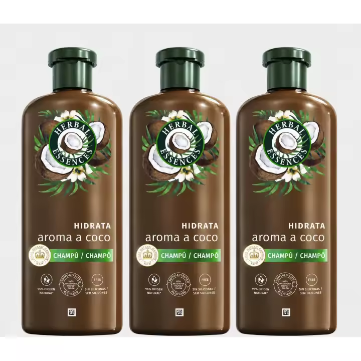 Herbal Essences Champú Coco PACK 3 Champús x350ml - 1