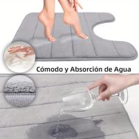Alfombra De Baño De Espuma De Memoria Antideslizante Y Super Absorbente En Forma De U Para Inodoro Alfombra De Baño De Seda - details 2