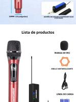 Micrófono Inalámbrico 2 Canales UHF Frecuencia Fija Micrófono Condensador Mano Para Fiesta Karaoke Show Reunión - details 9