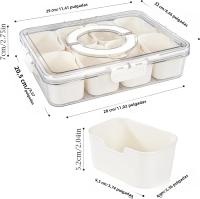 Caja De Almacenamiento Portátil Para Cocina Con 8 Compartimentos Divididos Para Seasoning Frutas Y Snacks Caja De Conservación De Alimentos Estilo Moderno - details 16