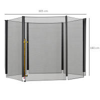 HOMCOM Red de Seguridad Pared Protectora Cama Elastica trampolín Redonda - details 4
