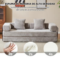 Sofá cama convertible de chenilla suave Sinaopus, asiento doble, no requiere montaje - tela resistente a los arañazos, imprescindible para apartamentos cómodos - details 0