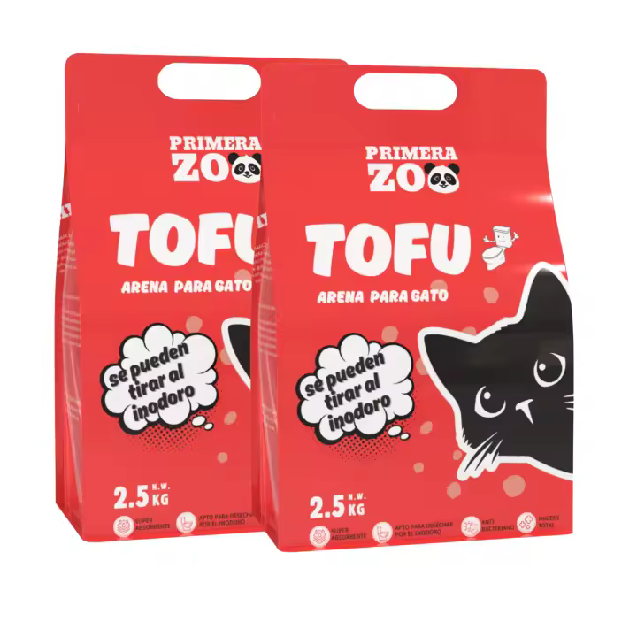 Primerazoo, Arena para Gatos de Tofu , Súper Absorbente y Sin Polvo , Control de Olores, Se puede tirar al Inodoro, 6L/Bolsa - 1