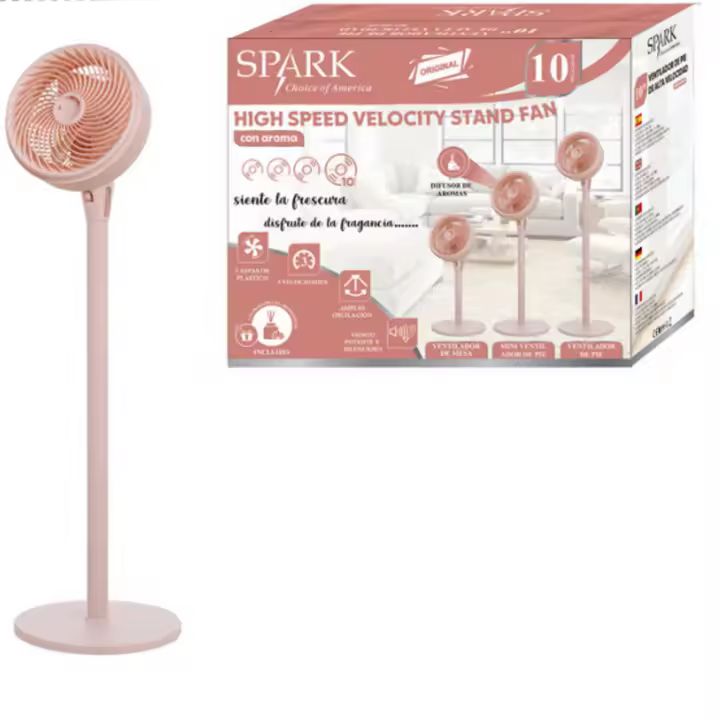 Ventilador 3-en-1 Spark 10" | 5 Aspas Potentes, 3 Alturas y Difusor de Aroma Incluido | Silencioso y Elegante Spark - 1
