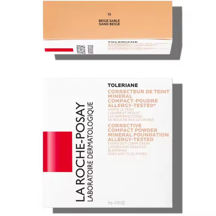 Toleriane Compacto Mineral de La Roche-Posay - Base de Maquillaje en Polvo Hipoalergénica para Piel Sensible, Acabado Natural Sin Efecto Máscara, 9 g - 1