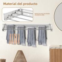Estante De Secado De Ropa Plegable De Acero Inoxidable Montado En La Pared Ahorrador De Espacio Para Interior Balcones Secado De Toallas - details 3