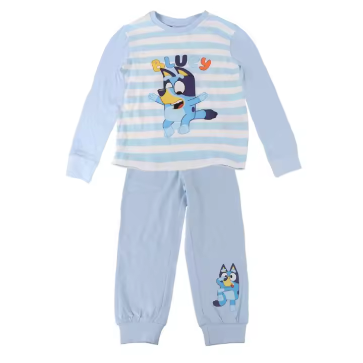 Pijama Manga Larga Bluey Azul Claro a Rayas Niño 83828 - 1