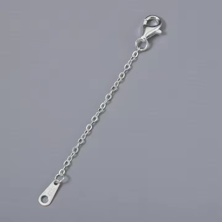 2pcs Cadena De Extensión En Plata 925 Con Cierre De Pato Para Creación De Joyas DIY Colgante Y Pulsera Accesorios De Joyería - 1