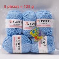 Juego De 5 Piezas De Hilo De Lana De Algodón Suave En Color Multicolor Para Tejer Manualmente Bufanda Suéter Gorro Muñeco Y Artesanía DIY - details 1