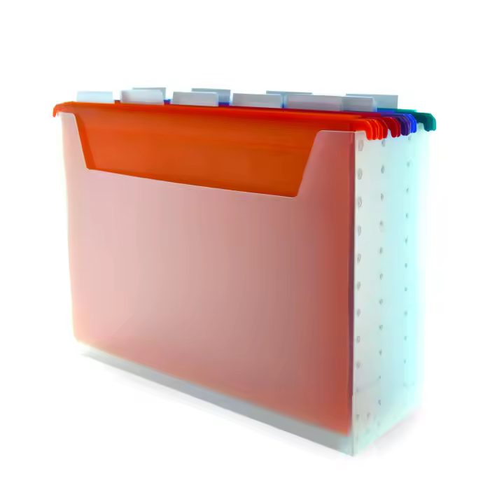 Office Box Bastidor Organizador de Escritorio con 10 Carpetas Colgantes de Colores y Tarjeta Identificadora - 1