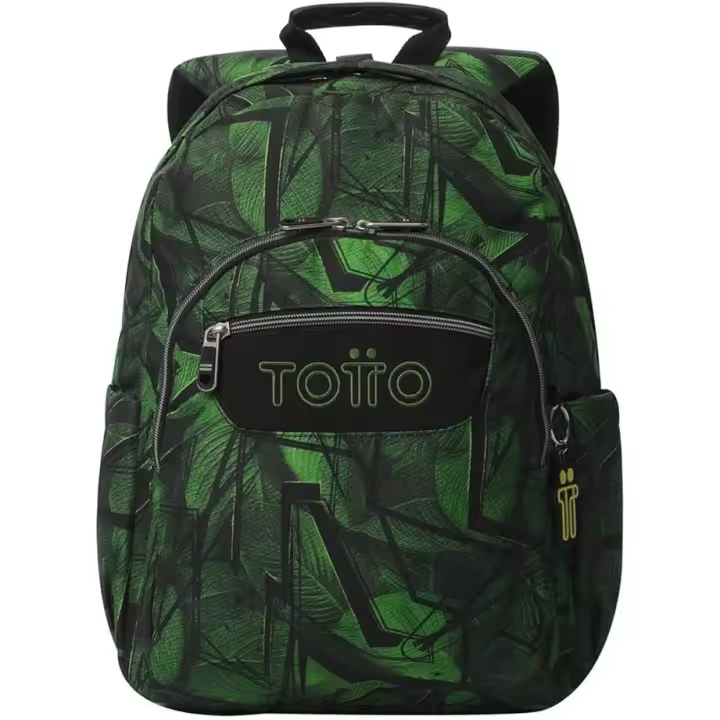 TOTTO Mochila Escolar Adaptable a Carro Acuareles – Estampado Jhony Jungle | 20L | Portátil 14” | Correas Ergonómicas S | Bolsillo Botella | Eco Friendly - 1