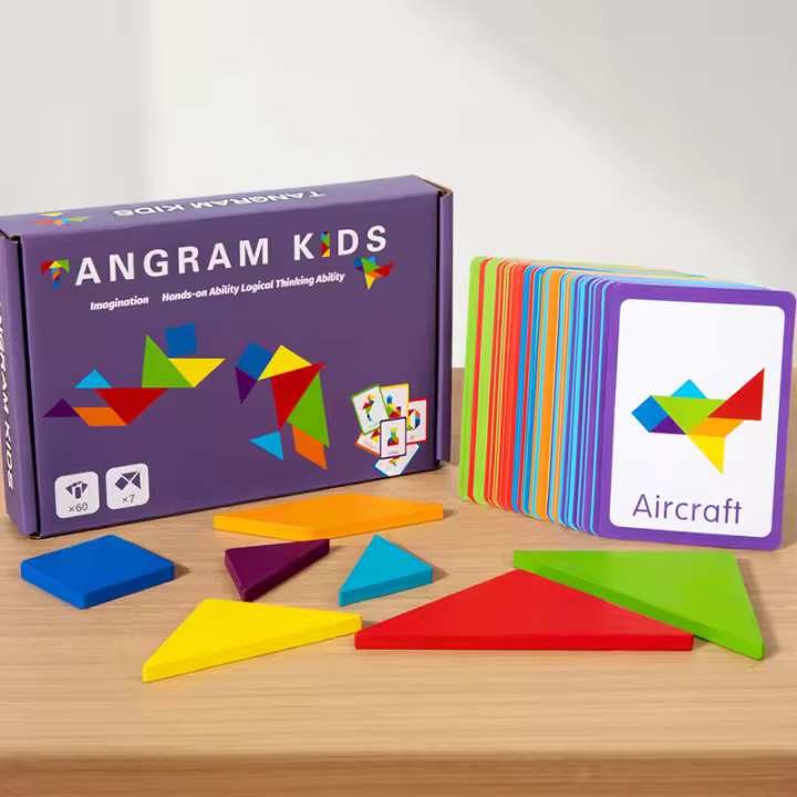 Puzzle De Madera 3D Con Patrón Animal Juego Educativo Montessori Para Niños Juguetes De Tangram Coloridos Regalo Para Niños - 1