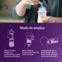 Philips Avent Set Pack 4 Biberones con Sistema AirFree (2 Biberones 125ml + 2 Biberones 260ml), Regalo para Recién Nacidos, Enganche Natural, sin BPA, Reduce los Cólicos, Incluye Chupete Ultra Soft y Escobilla, de 0-12 Meses - details 4