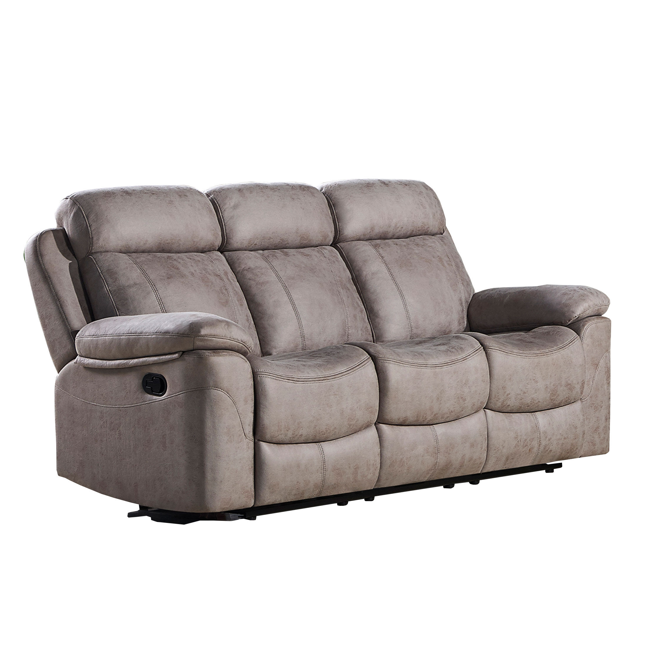 Sofá relax manual de 3 plazas modelos Menfis. Tapizado en tela Nolia disponible en varios colores.