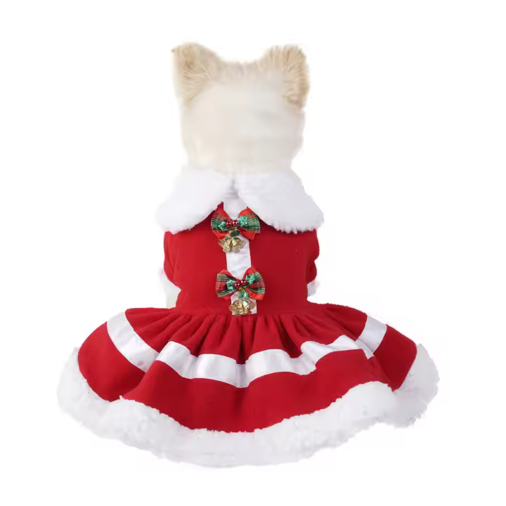 Vestido De Fieltro Para Mascotas Para Navidad Ropa De Perro Para Fiestas Disfraz Festivo Para Animales Domésticos Tamaño Pequeño - 1