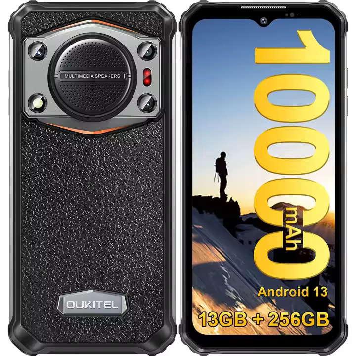 OUKITEL WP22 Móvil 13GB+256GB 10000mAh 6.58" FHD+ Helio P90 48MP+20MP Android 13 Smartphone Dual SIM 4G 125dB - Negro - 1