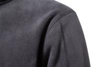 ZE Sudadera de manga larga con media cremallera y cuello levantado para hombre, top informal de lana polar a la moda, color sólido, otoño e invierno - details 4