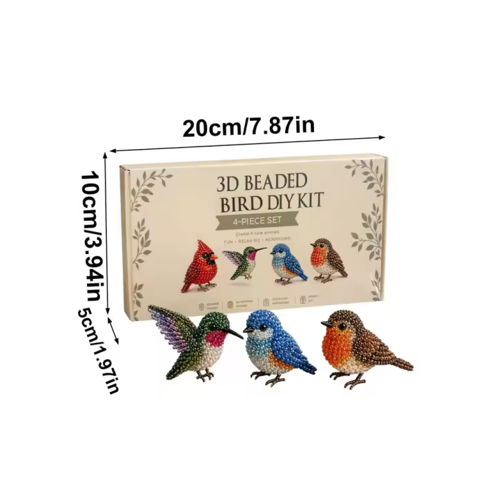Kit De Artesanía De Perlas De Colores Vibrantes Con Bird Y Animales Para Decoración De Hogar Y Joyería Hecho Para Adultos - 1