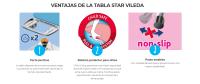 Vileda | Tabla de planchar mediana Star | Contiene dos capas elaboradas con algodón y espuma|| Altura regulable hasta los 96 cm | Superficie de 120 x 38 cm. - details 1