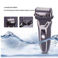 Afeitadora Eléctrica Recargable Para Hombres Sistema De 3 Hojas Afeitado Seco Y Húmedo Cepillo De Barba Y Bigote Carga Rápida Indicación De Carga - details 1
