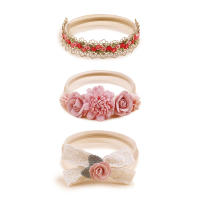 3pcs Diademas De Nylon Para Bebés Niñas Con Flores Y Lirios Coloridos Hechos a Mano Estilo Temporal Moda Cumpleaños - details 5