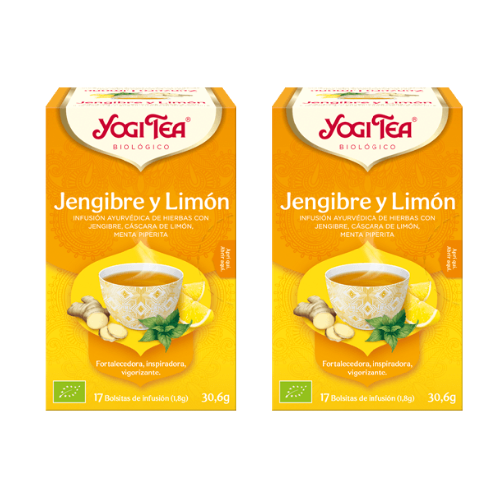 Té Jengibre y Limón Packs 2 Autoconfianza 17 bolsitas de infusión YogiTea