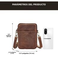 Bolso De Hombro Para Hombre En Cuero Genuino Multifuncional Y De Gran Capacidad Bolso Cruzado De Cuero Con Tassel Bolso De Mano Casual Para Fiestas - details 1