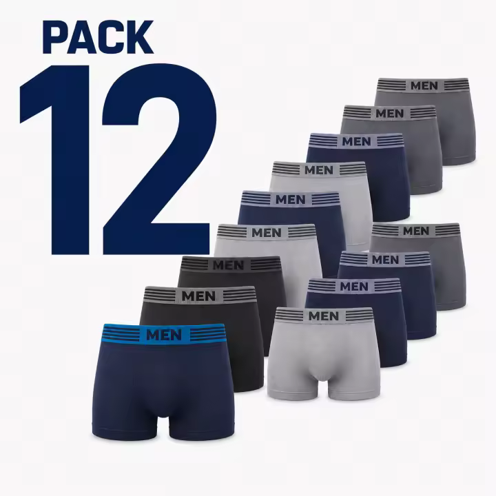 SKYNED Bóxers Hombre MEN Transpirables y Elásticos de Secado Rápido – Pack 6/12/24 Calzoncillos Ropa Interior Masculina Colores Neutros M/L XL/XXL - 1