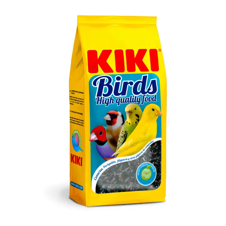 Kiki Negrillo - Negrillo 100 % Natural para Canarios, Periquitos, Jilgueros y Otros Pajaros de Compañía - 400 g - 1