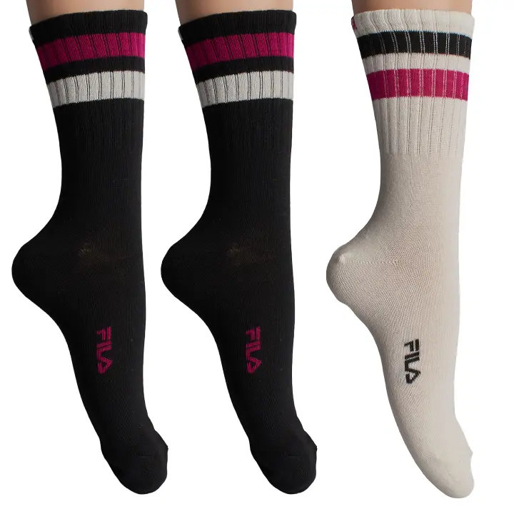 Fila-Pack-3 Calcetines Largos de Algodón F3609 para Hombre y Mujer - 1