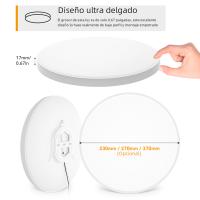 Lámpara De Techo LED Ultrafina 37cm 3 Colores Luz Interior Para Decoración De Habitaciones Cocina Dormitorio Sala De Estar Baño - details 9