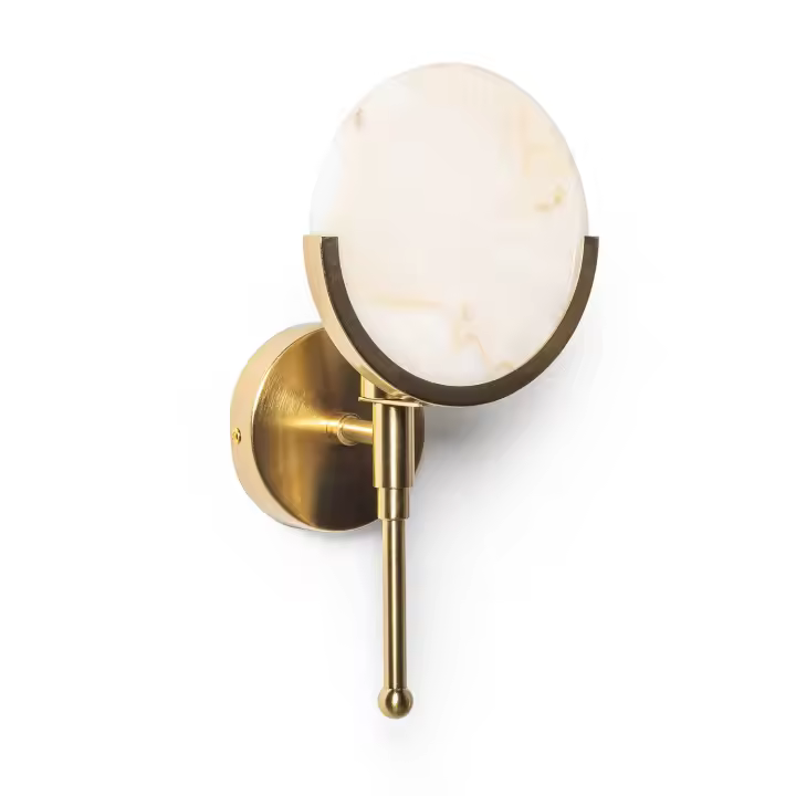 Ledkia Lámpara de Pared de Metal y Cristal Frome Dorado - 1