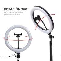 FGNS Trípode Soporte con Clip para móvil, Trípode de 2.1m y/o aro de luz led de 3 colores de 30cm/12'' regulable ara selfie, fotografía, maquillaje, streaming Youtube, Tik Tok - details 1