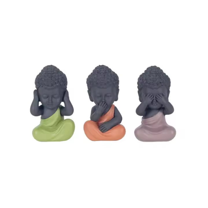 SIGNES GRIMALT Figuras Buda Resina Decoración Oriental Set 3 Unidades - 1