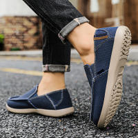 Zapatos De Lona Grandes Para Hombres Zapatillas Casuales Transpirables Con Cordones De Goma Bajo Tacón Para Adultos - details 6
