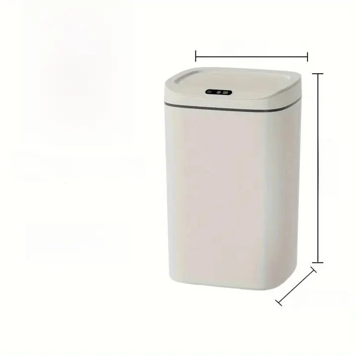 Bandeja De Basura Eléctrica Inteligente 12L Con Cierre Silencioso Y Inducción Para Cocina Y Baño Forma Rectangular Ecológica - 1