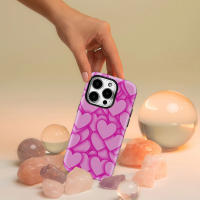 Funda De Teléfono Corazón Rosa Para iPhone 17 16 15 14 13 pro Max plus Doble Capa Resistente a Impactos Antigolpes Anti- Huellas Suave Y Antideslizante - details 3
