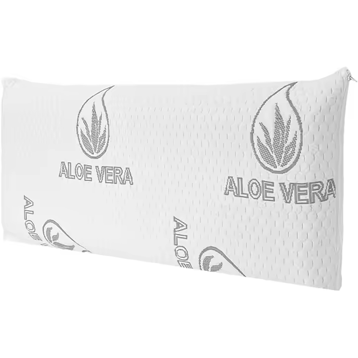 Almohada de Espuma con Aloe Vera, Firmeza Media, Transpirable y Ergonómica, Alivia Cuello y Cervicales, Funda Extraíble y Lavable, Ideal para Dormir de Lado o Boca Arriba - 1